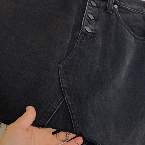New Madewell Skirt Womens 28 Black Rigid Denim A Line Mini Jean Denim Skirt - Picture 8 of 13